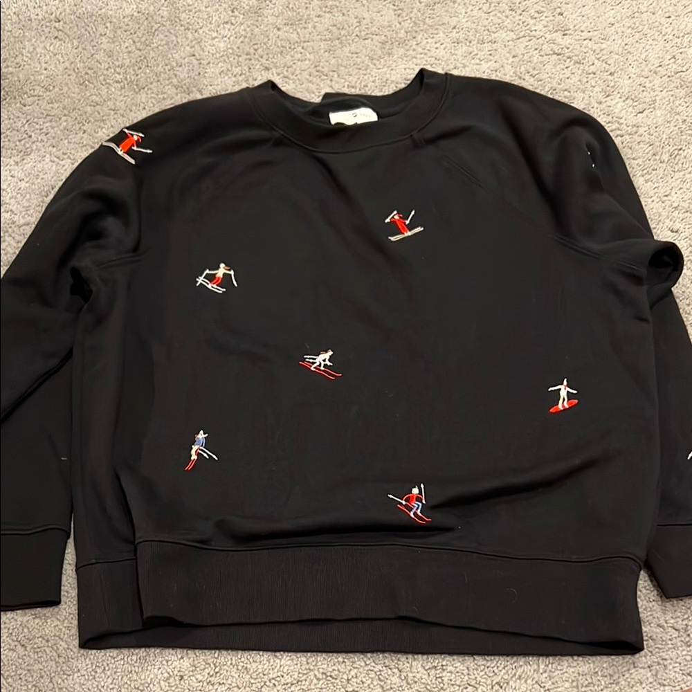 Lou & Grey Black Sweater with Skiers - Picture 3 of 4